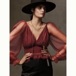 Anthropologie Tulle Blouse size small with tag